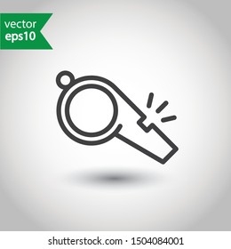 Referee whistle icon. Whistle vector sign. 