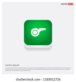Referee Whistle IconGreen Web Button - Free vector icon