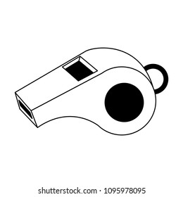 Referee whistle isolated in black and white colors
