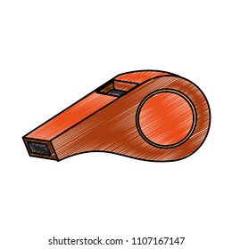 Referee whistle isolated scribble