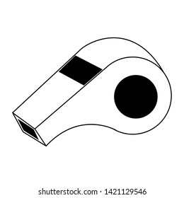 Referee whistle isolated symbol cartoon vector illustration graphic design