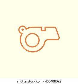 referee whistle line icon