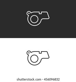 referee whistle line icon