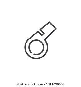 Referee whistle line icon. linear style sign for mobile concept and web design. Whistle outline vector icon. Symbol, logo illustration. Pixel perfect vector graphics