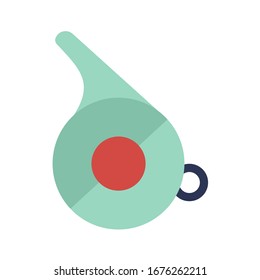 Referee whistle on white background. Vector illustration in trendy flat style. EPS 10.