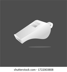 Referee whistle vector illustration isolated on black background