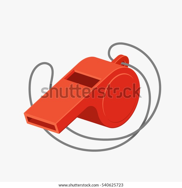 Referee whistle vector illustration isolated\
on white background