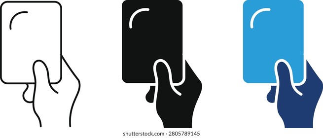 Referee Yellow Card Icon Vector, Football Soccer Penalty Warning Card Symbol, Minimal Editable Stroke Sports Officiating Design