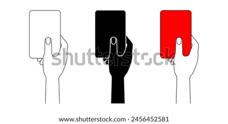 The referee's hand holds a red card icon