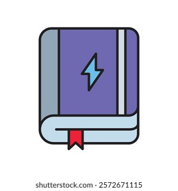 Reference Book icon with white background vector stock illustration