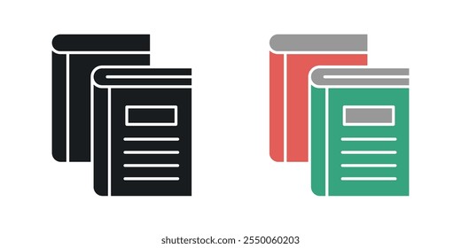 Ícone de dados de referência definido na versão em preto e colorido