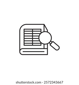 Reference data icon Vector flat thin line illustration