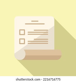 Reference exam icon flat vector. Student book. Prepare cap