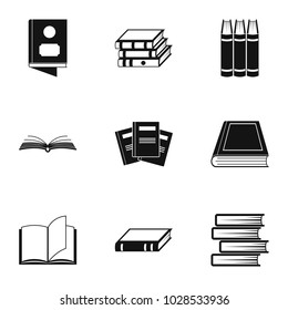 Reference icons set. Simple set of 9 reference vector icons for web isolated on white background