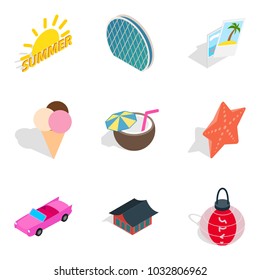 Reference number icons set. Isometric set of 9 reference number vector icons for web isolated on white background