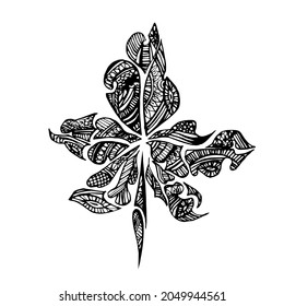 The reference of this image is a chestnut leaf. Stylization with ornament