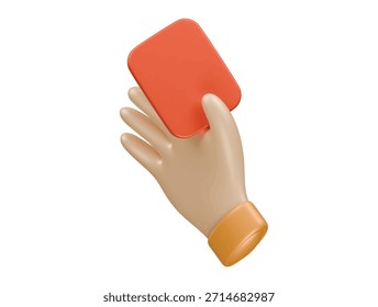 reference yellow card icon 3d illustration render