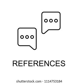 references line icon. Element of human resources signs with name for mobile concept and web apps. Thin line references line icon can be used for web and mobile on white background