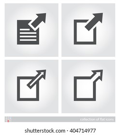 References or links to an external resource. Set of flat icons. Vector illustration