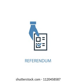 Referendum concept 2 colored icon. Simple blue element illustration. Referendum concept symbol design from elections set. Can be used for web and mobile UI/UX