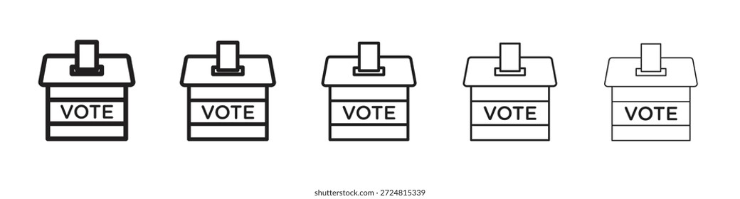 Referendum icon linear symbols vectors. Editable stroke set