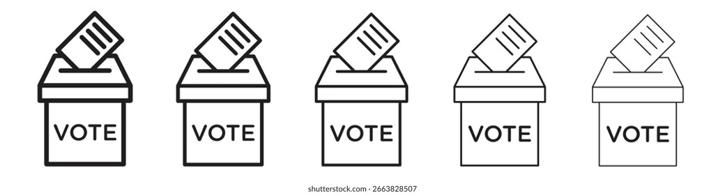 Referendum Symbol einfache editierbare Schlaganfall-Serie Paket. EPS10