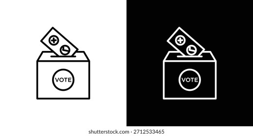 Icono del referéndum. Símbolo plano simple. Ilustración de pictograma de contorno negro perfecto