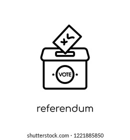 referendum icon. Trendy modern flat linear vector referendum icon on white background from thin line General collection, editable outline stroke vector illustration