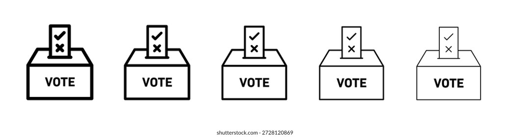Referendum icon vector in editable stroke linear pictogram