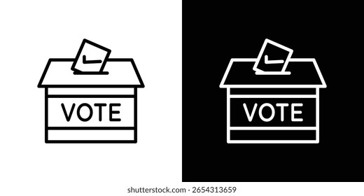 Iconos de referéndum en estilo de línea. Trazos editables en blanco y negro
