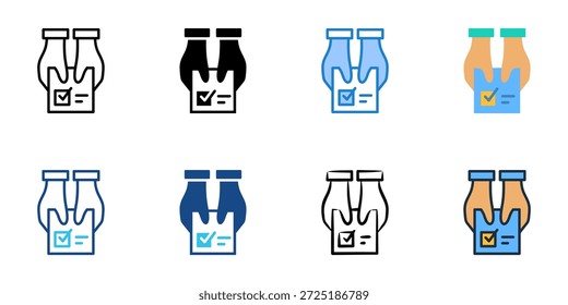 Referendum icons set multiple style collection. Editable stroke 
