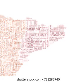 Referendum in Spain. Independent Catalonia. A cloud of words. Vector illustration