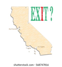Referendum in the United States on the independence of California, the campaign for independence, calexit, vector illustration