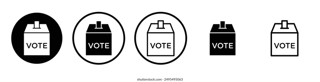 Icono del Vector del referéndum en color blanco y negro.