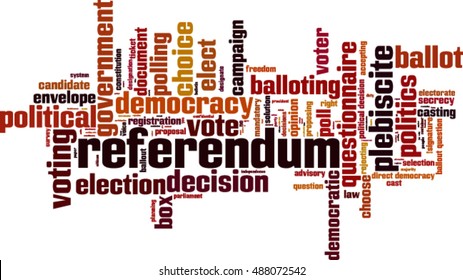 Referendum word cloud concept. Vector illustration