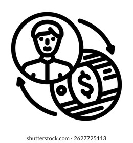 referral bonus line icon vector. referral bonus sign. isolated contour symbol black illustration