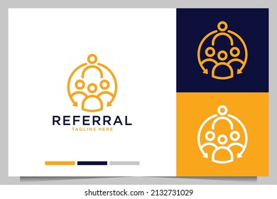 referral company line art logo design