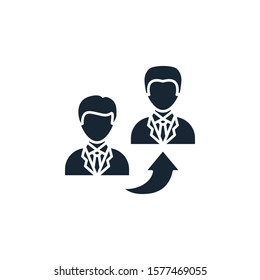 referral creative icon. filled multicolored illustration. From Human Resources icons collection. Isolated referral sign on white background