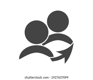 Referral link vector icon on white isolated background. Layers grouped for easy editing illustration. For your design.