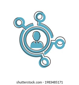 Referral link vector icon on cartoon style on white isolated background.