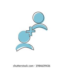  Referral link vector icon on cartoon style on white isolated background.