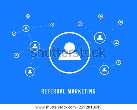 Referral marketing concept. Relationship marketing through word of mouth. Influence customers with referral marketing program. Increase sales with sharing referral codes. World of mouth idea