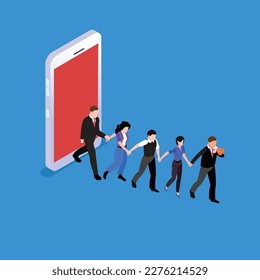 Referral marketing - Refer A Friend loyalty program 3d isometric vector illustration concept for banner, website, landing page, ads, flyer template