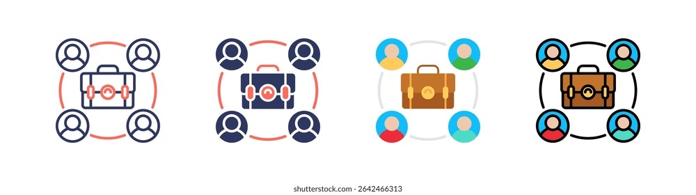 Recomendación Multi Style Icon Set Vector