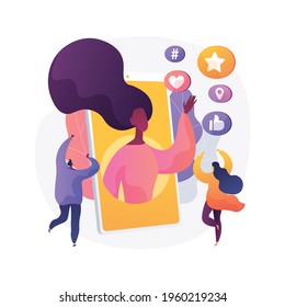 Referral program abstract concept vector illustration. referral marketing method, friend recommendation, acquire new customer, product promotion, social media influencer, loyalty abstract metaphor.