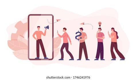 Referral program concept. People making money and working in referral marketing. Business partnership, referral program strategy and development concept. Vector illustration