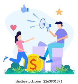Referral program exclusive design inspiration flat style vector illustration. promotions and rewards for loyalty