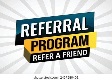 Empfehlungsprogramm Referral Ein Freund Poster Banner Grafik Design Symbol Logo Symbol Symbol Symbol Symbol Social Media Website Coupon

