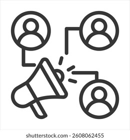 Referral Program Outline Icon Vector Illustration