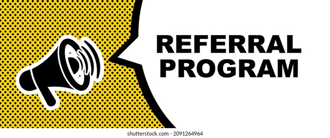 referral program sign on white background